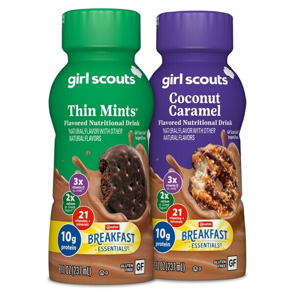 Carnation Breakfast Essentials Girl Scout bottles