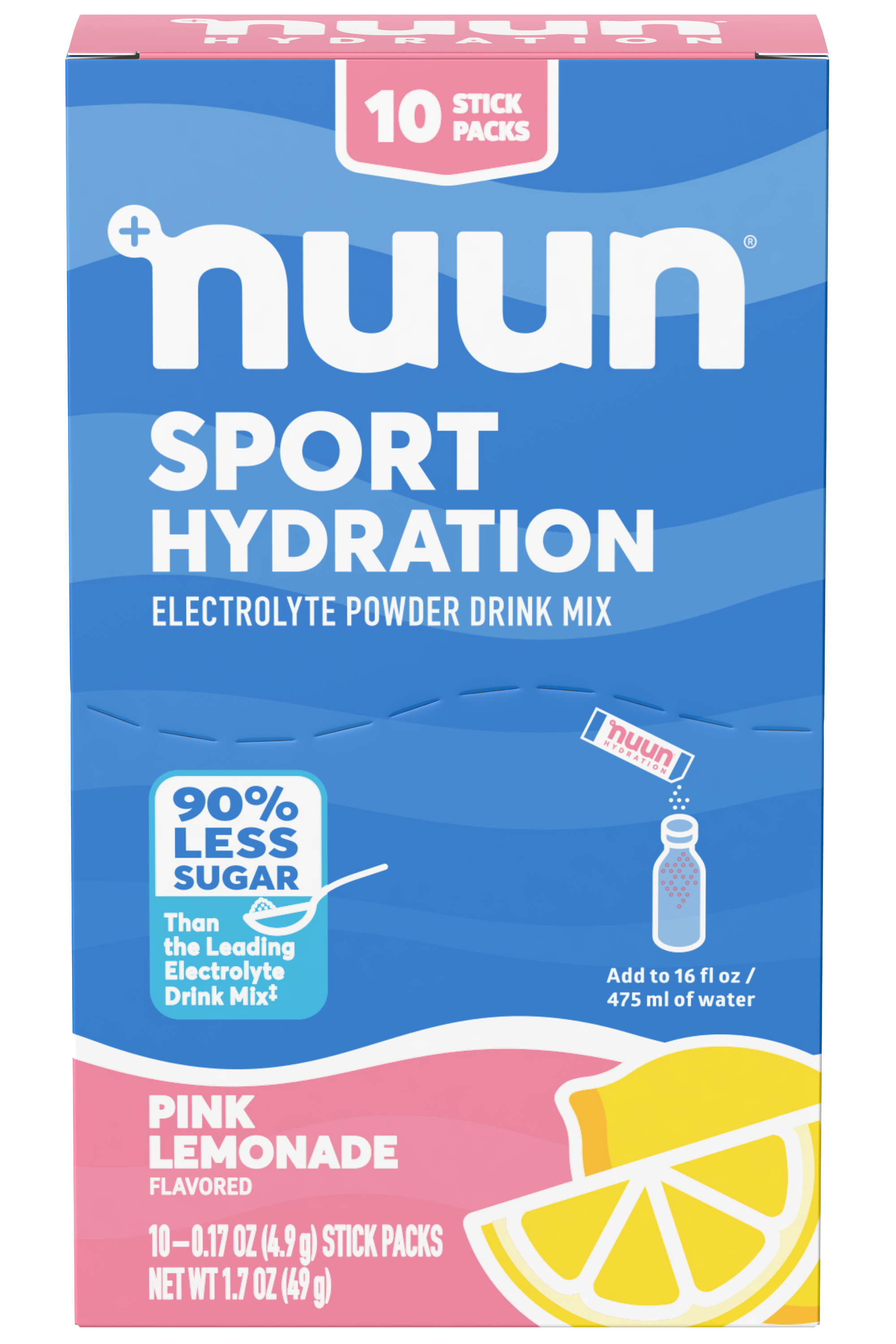 New Nuun® Sport Electrolyte Powder Drink Mix Pink Lemonade